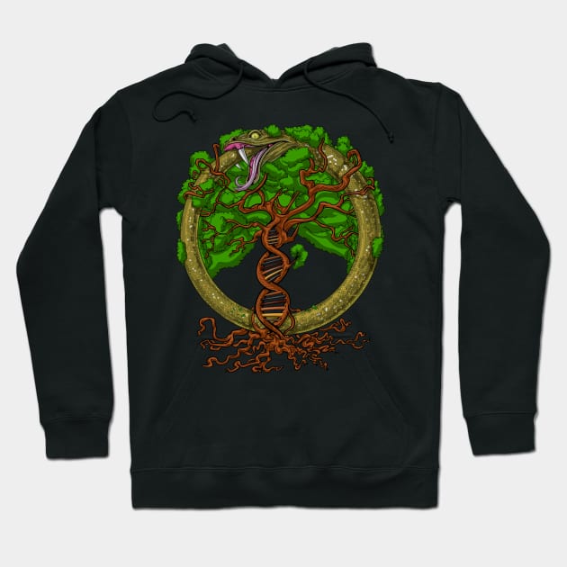 DNA Tree Of Life Ouroboros Hoodie by underheaven